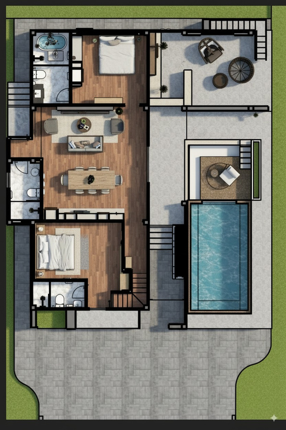 Phaview villa floor plan, layout one